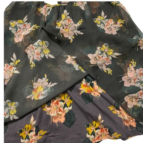 Kimchi Blue Multicolored Sheer Floral Swing Tank Sz Small - Picture 3 of 9